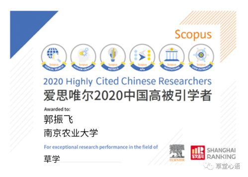 恭賀三賢登榜，共繪草學新篇——中國學者榮膺愛思唯爾2020高被引榮譽慶典活動策劃